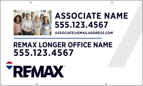 Reflective Hanging Associate Name w Team Photo Sign Panel, 18h x 30w, .063 Aluminum